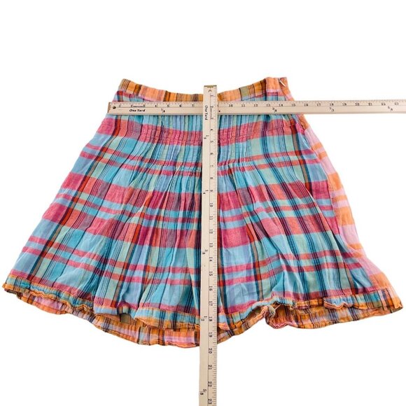 Delia's Plaid Skirt Y2k Size Small Pink Blue Orange Plaid - Picture 3 of 4